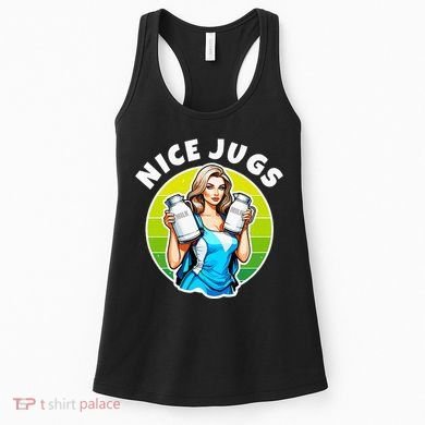 Nice Jugs. Cheerleader Milkmaid. Pitcher Holding Fun Women's Tank Top