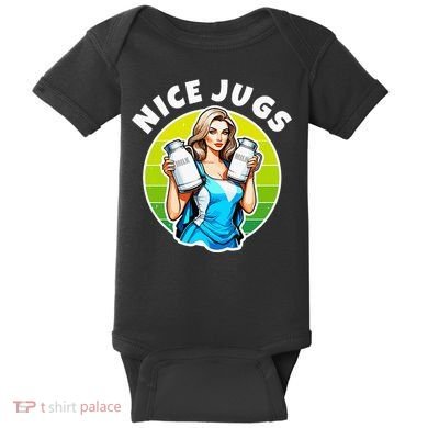 Nice Jugs. Cheerleader Milkmaid. Pitcher Holding Fun Baby Bodysuit
