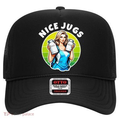 Nice Jugs. Cheerleader Milkmaid. Pitcher Holding Fun Hat