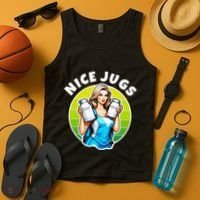 Nice Jugs. Cheerleader Milkmaid. Pitcher Holding Fun Tank Top thumb 4