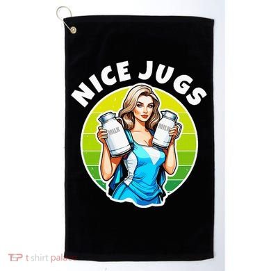 Nice Jugs. Cheerleader Milkmaid. Pitcher Holding Fun Golf Towel