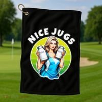 Nice Jugs. Cheerleader Milkmaid. Pitcher Holding Fun Golf Towel thumb 1