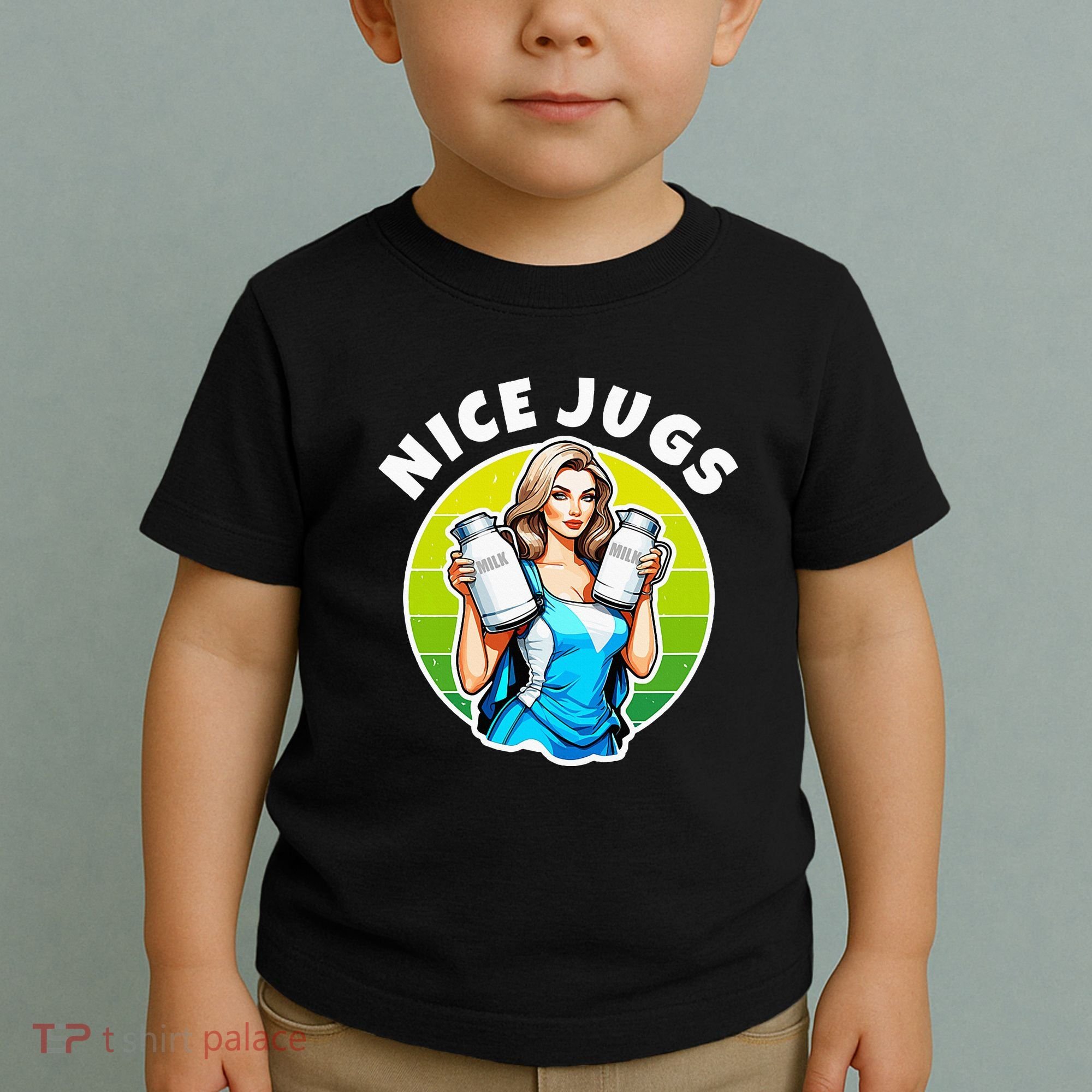 Nice Jugs. Cheerleader Milkmaid. Pitcher Holding Fun Toddler T-Shirt