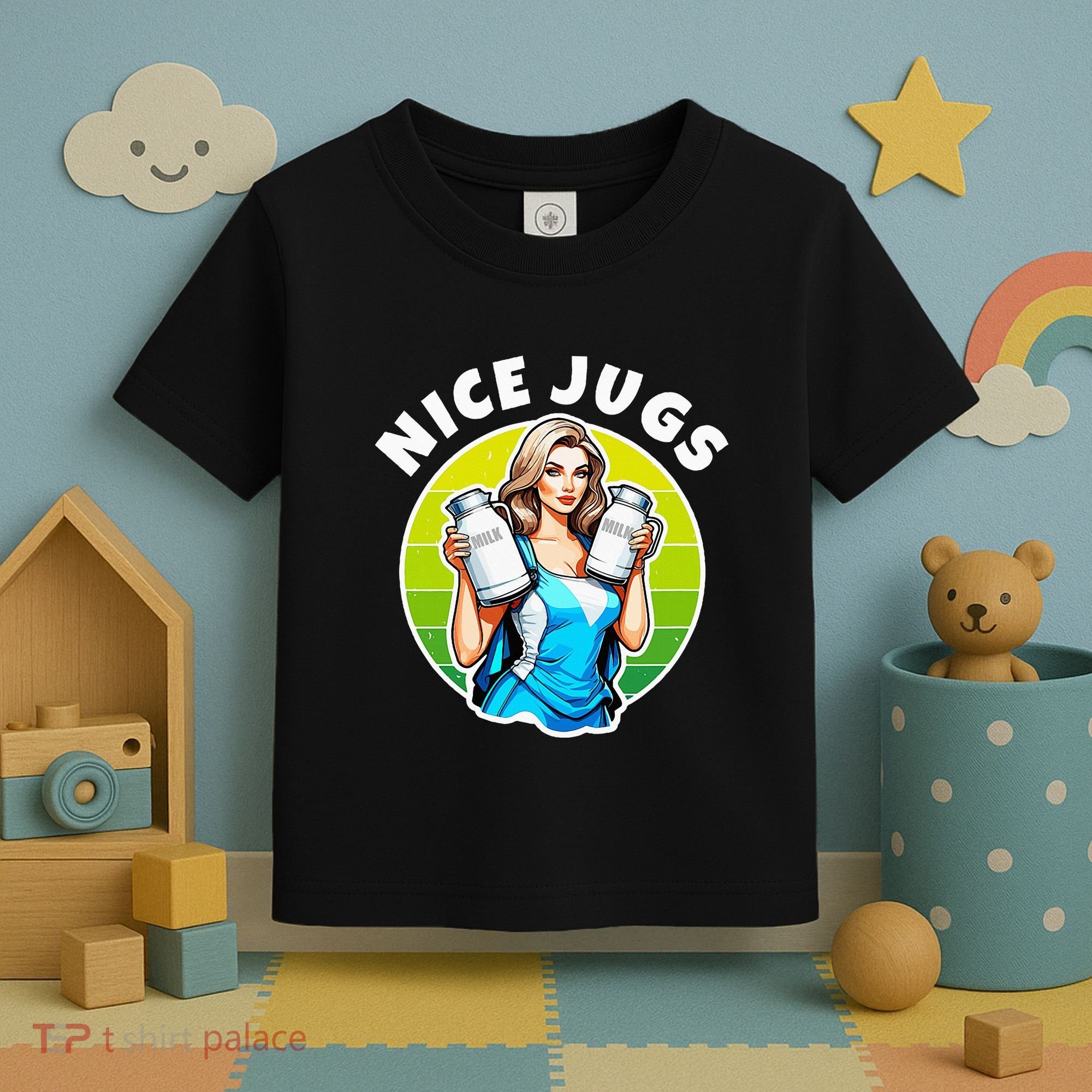 Nice Jugs. Cheerleader Milkmaid. Pitcher Holding Fun Toddler T-Shirt