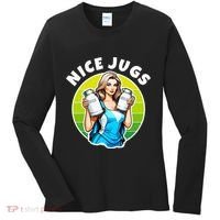 Nice Jugs. Cheerleader Milkmaid. Pitcher Holding Fun Women's Long Sleeve Shirt thumb 0