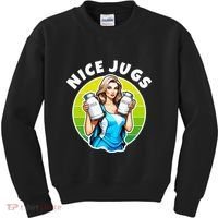 Nice Jugs. Cheerleader Milkmaid. Pitcher Holding Fun Kids Sweatshirt thumb 0
