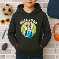 Nice Jugs. Cheerleader Milkmaid. Pitcher Holding Fun Kids Hoodie thumb 2
