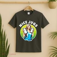 Nice Jugs. Cheerleader Milkmaid. Pitcher Holding Fun T-Shirt thumb 2