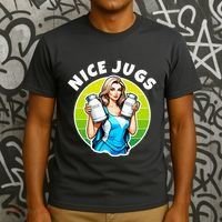 Nice Jugs. Cheerleader Milkmaid. Pitcher Holding Fun T-Shirt thumb 3