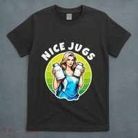 Nice Jugs. Cheerleader Milkmaid. Pitcher Holding Fun T-Shirt thumb 4