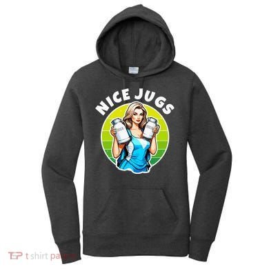 Nice Jugs. Cheerleader Milkmaid. Pitcher Holding Fun Women's Hoodie