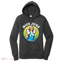 Nice Jugs. Cheerleader Milkmaid. Pitcher Holding Fun Women's Hoodie thumb 0