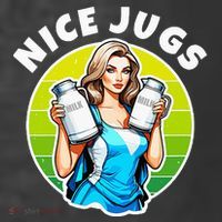 Nice Jugs. Cheerleader Milkmaid. Pitcher Holding Fun Women's Hoodie thumb 2