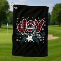 Nativity Jesus Christian Christmas Buffalo Plaid Gift Golf Towel thumb 1