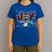 Nativity Jesus Christian Christmas Buffalo Plaid Gift T-Shirt thumb 4