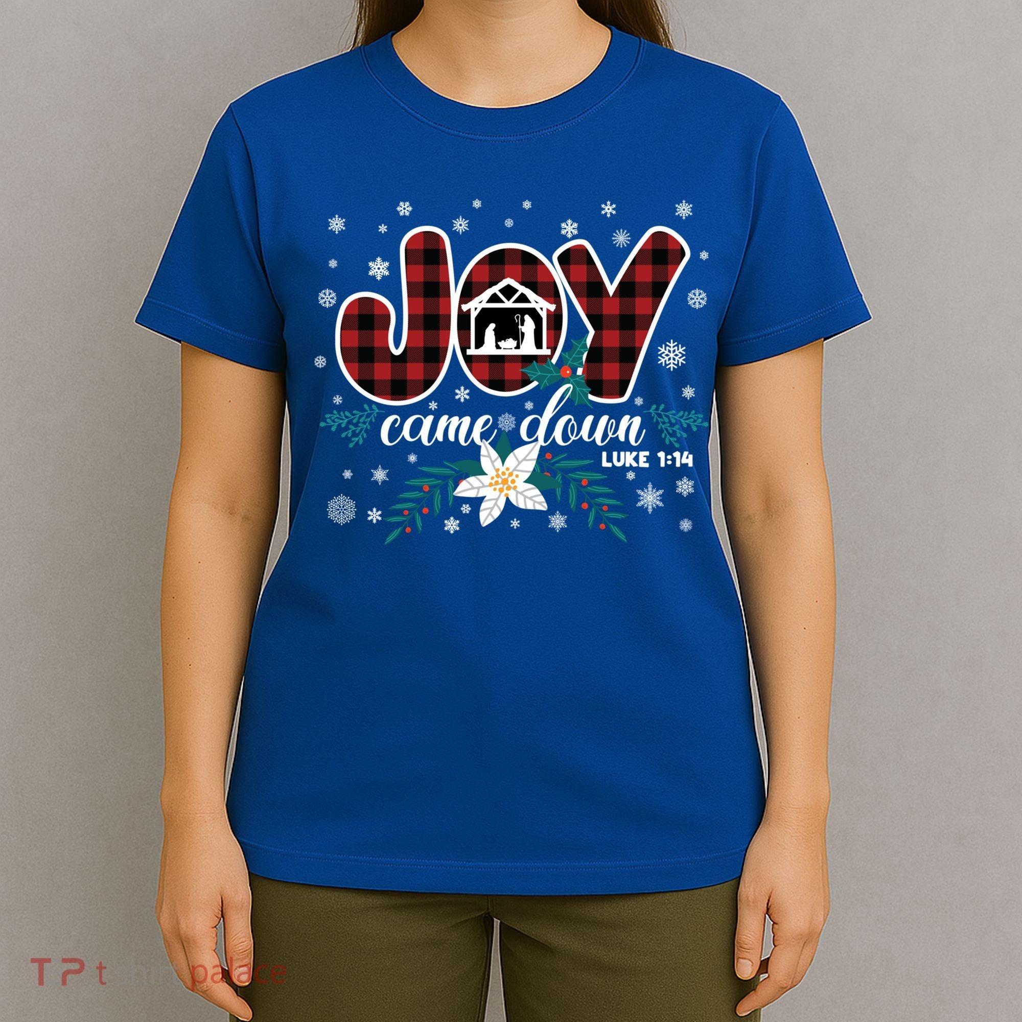 Nativity Jesus Christian Christmas Buffalo Plaid Gift T-Shirt