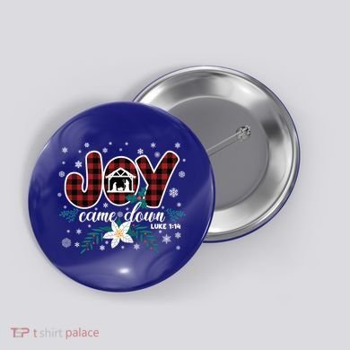Nativity Jesus Christian Christmas Buffalo Plaid Gift Button