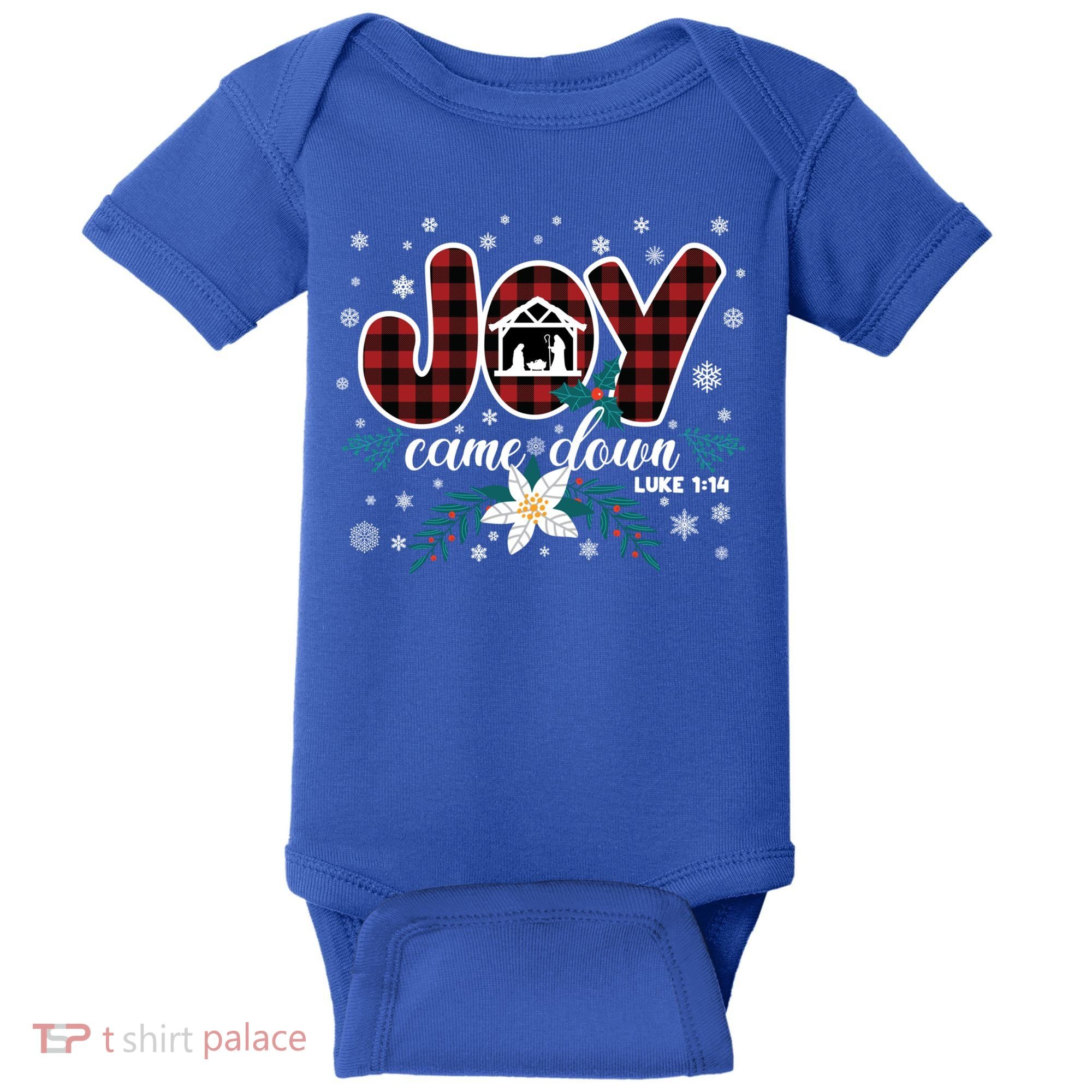 Nativity Jesus Christian Christmas Buffalo Plaid Gift Baby Bodysuit