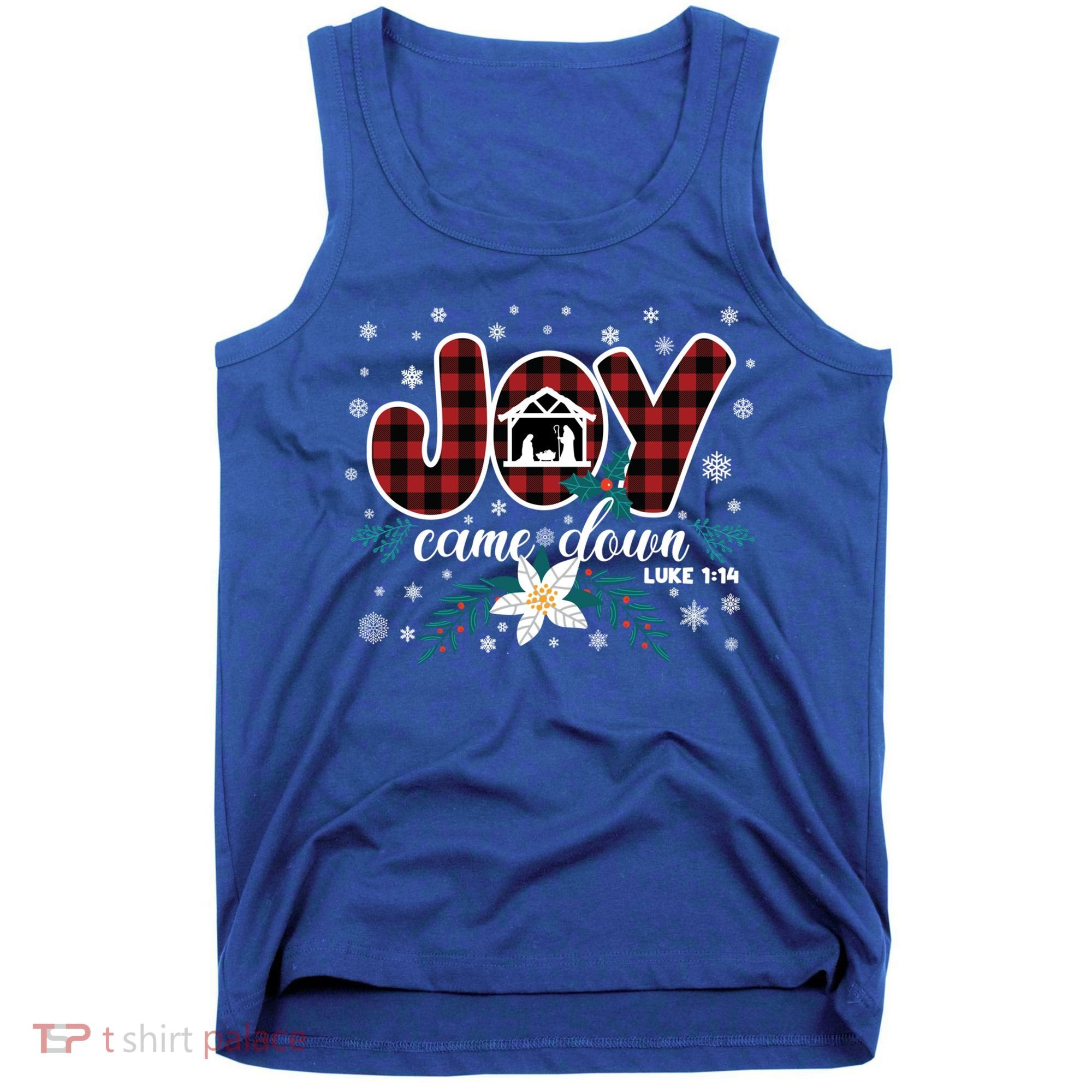Nativity Jesus Christian Christmas Buffalo Plaid Gift Tank Top