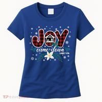 Nativity Jesus Christian Christmas Buffalo Plaid Gift Women's T-Shirt thumb 0