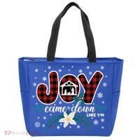 Nativity Jesus Christian Christmas Buffalo Plaid Gift Tote Bag thumb 0
