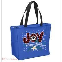 Nativity Jesus Christian Christmas Buffalo Plaid Gift Tote Bag thumb 2