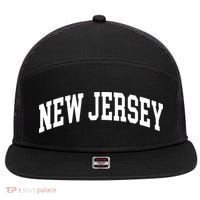 New Jersey Classic Text 7 Panel Mesh Trucker Snapback Hat thumb 0