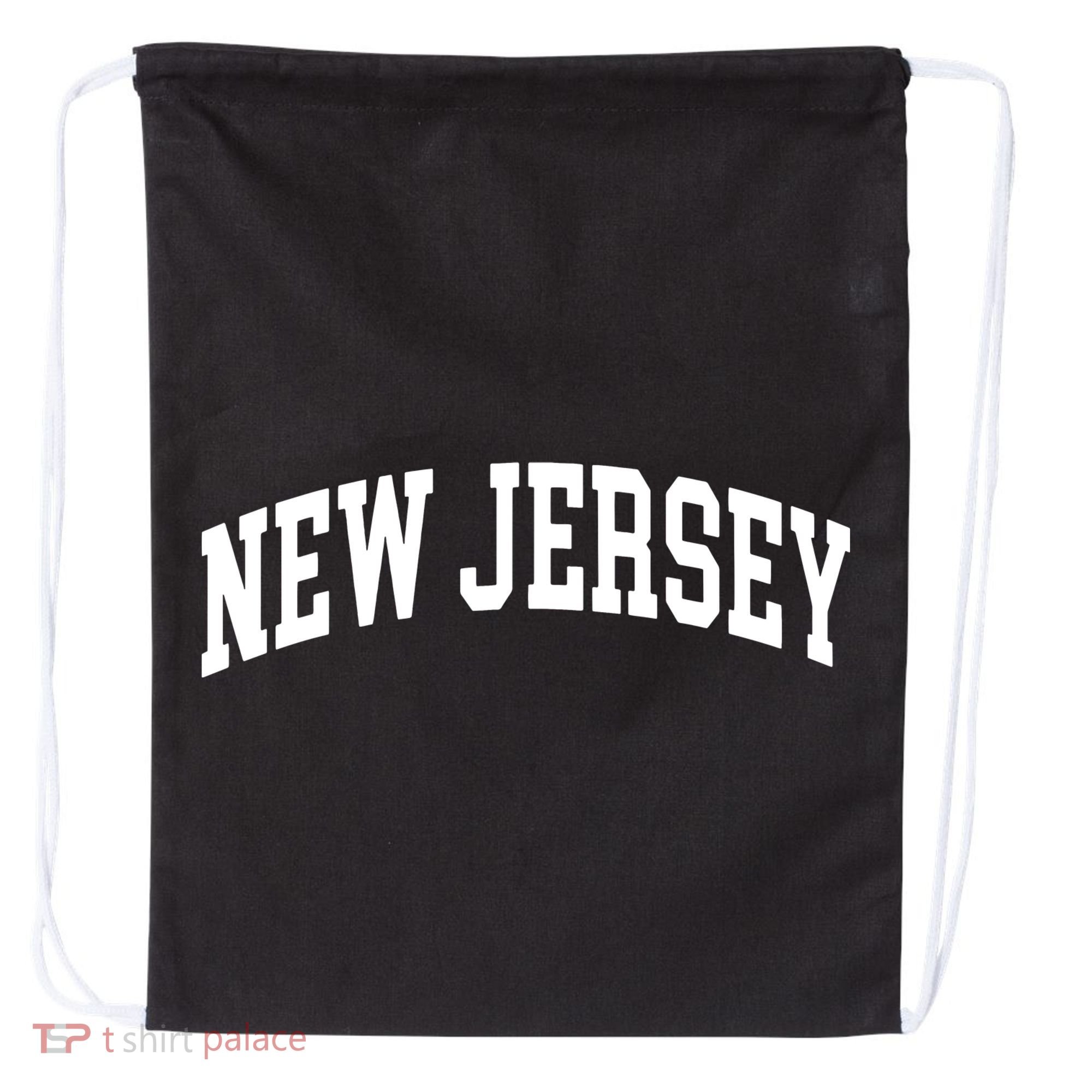 New Jersey Classic Text Drawstring Bag