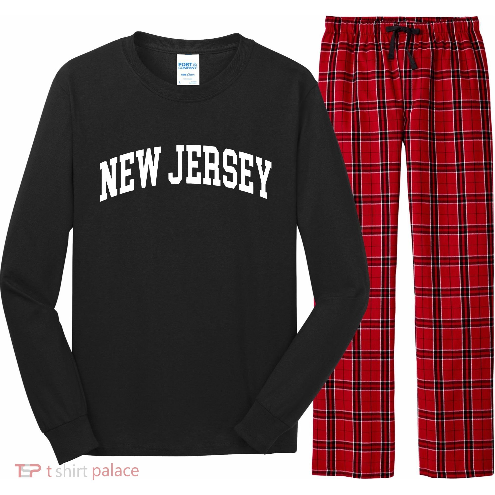New Jersey Classic Text Long Sleeve Pajama Set