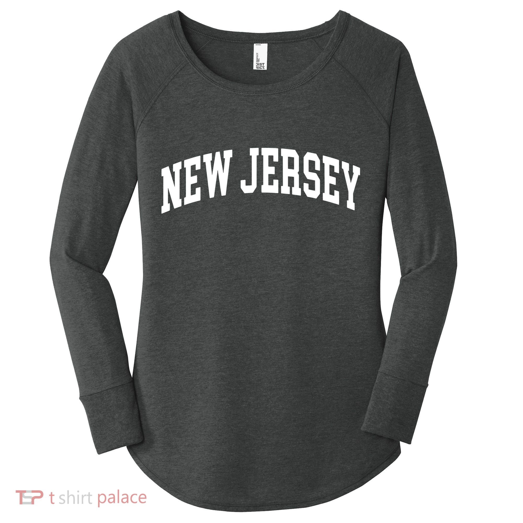 New Jersey Classic Text Women's Perfect Tri Tunic Long Sleeve Shirt