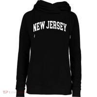 New Jersey Classic Text Womens Funnel Neck Pullover Hood thumb 0