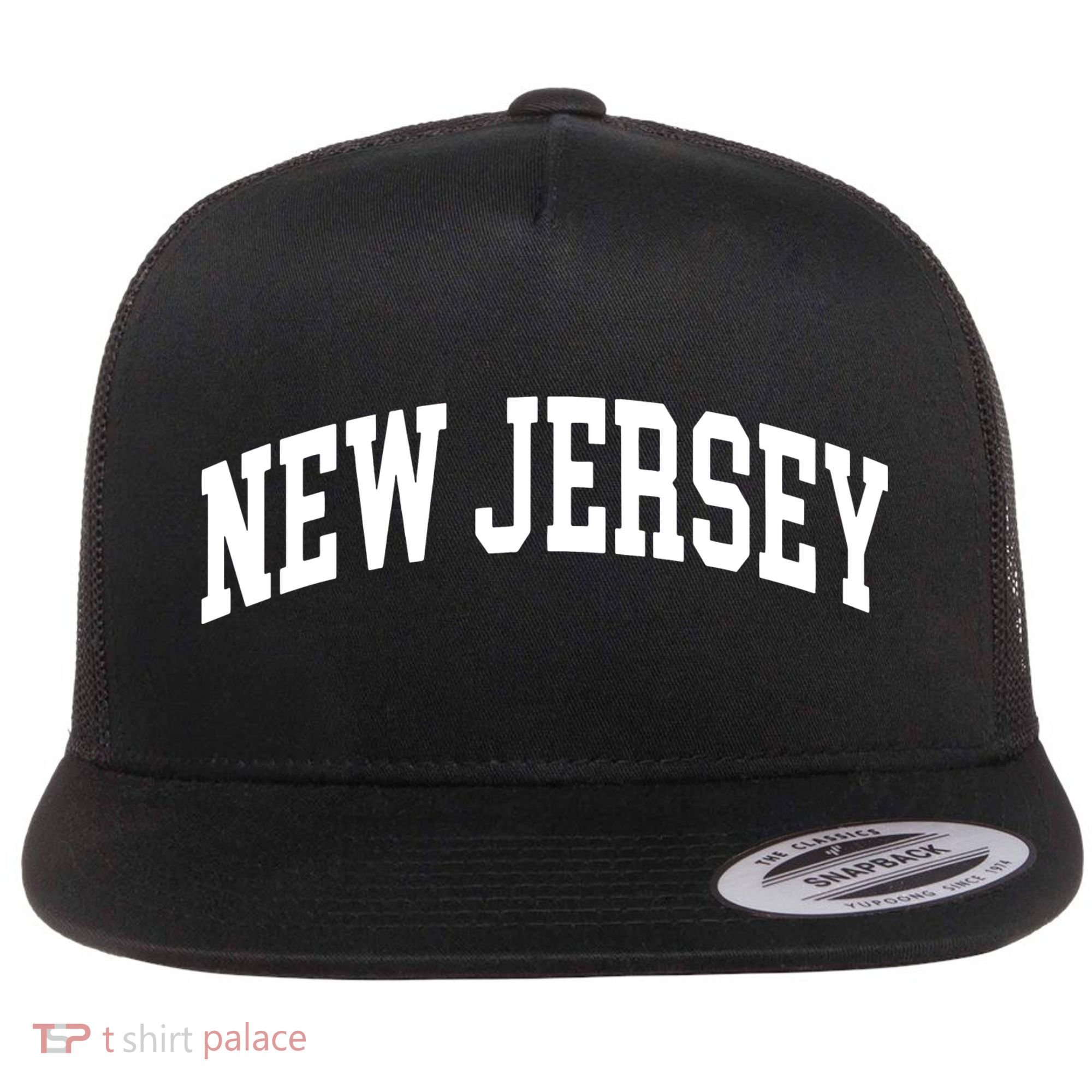 New Jersey Classic Text Flat Bill Trucker Hat