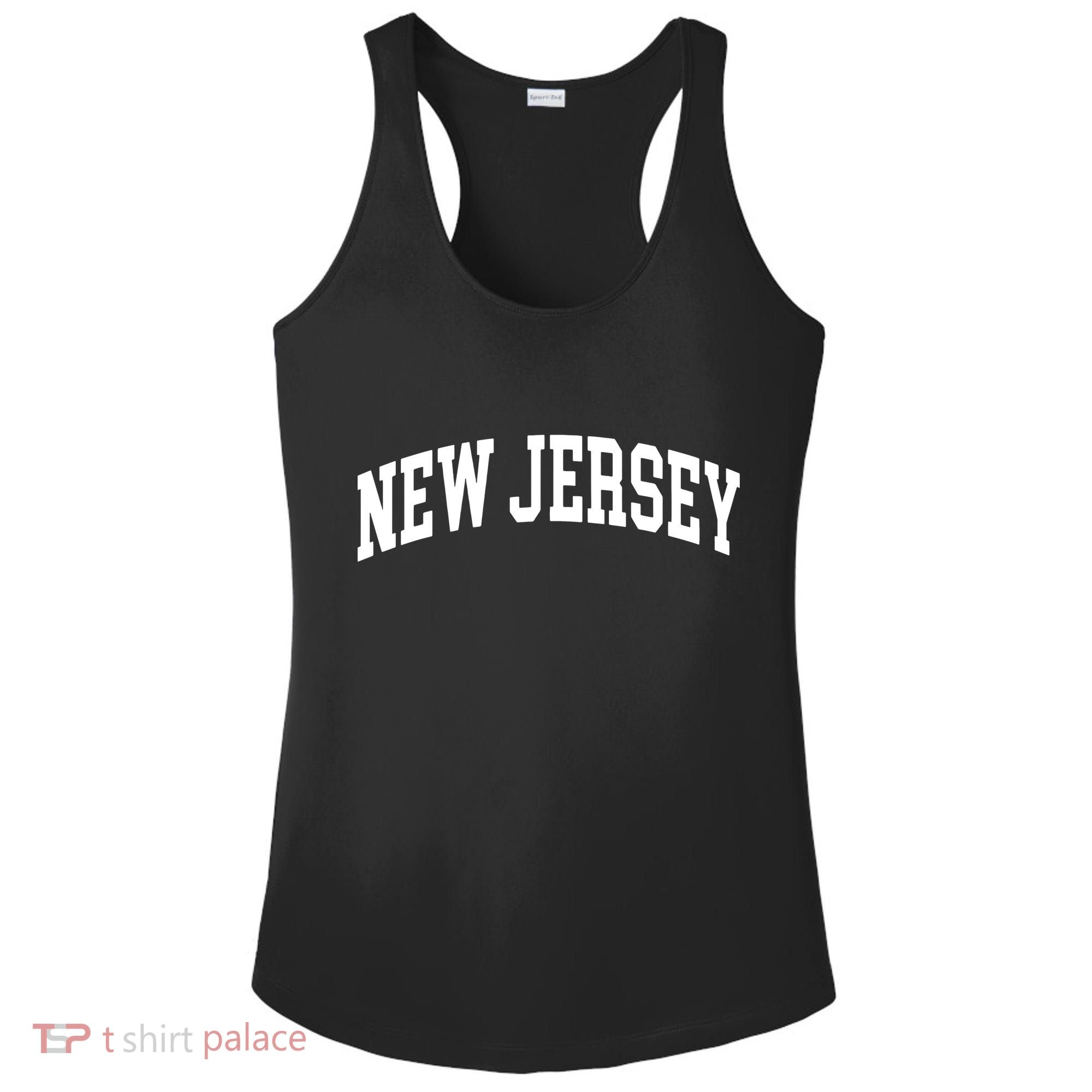 New Jersey Classic Text Ladies PosiCharge Competitor Racerback Tank