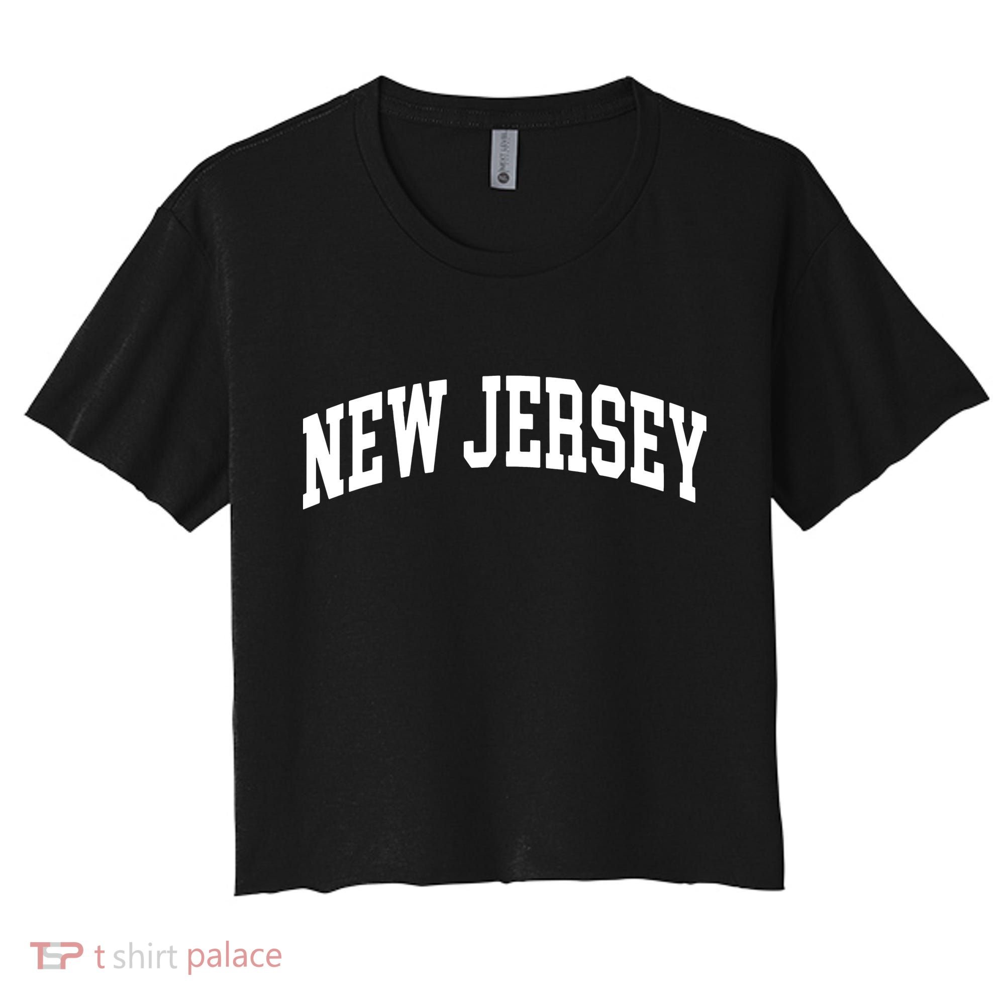 New Jersey Classic Text Women's Crop Top Tee