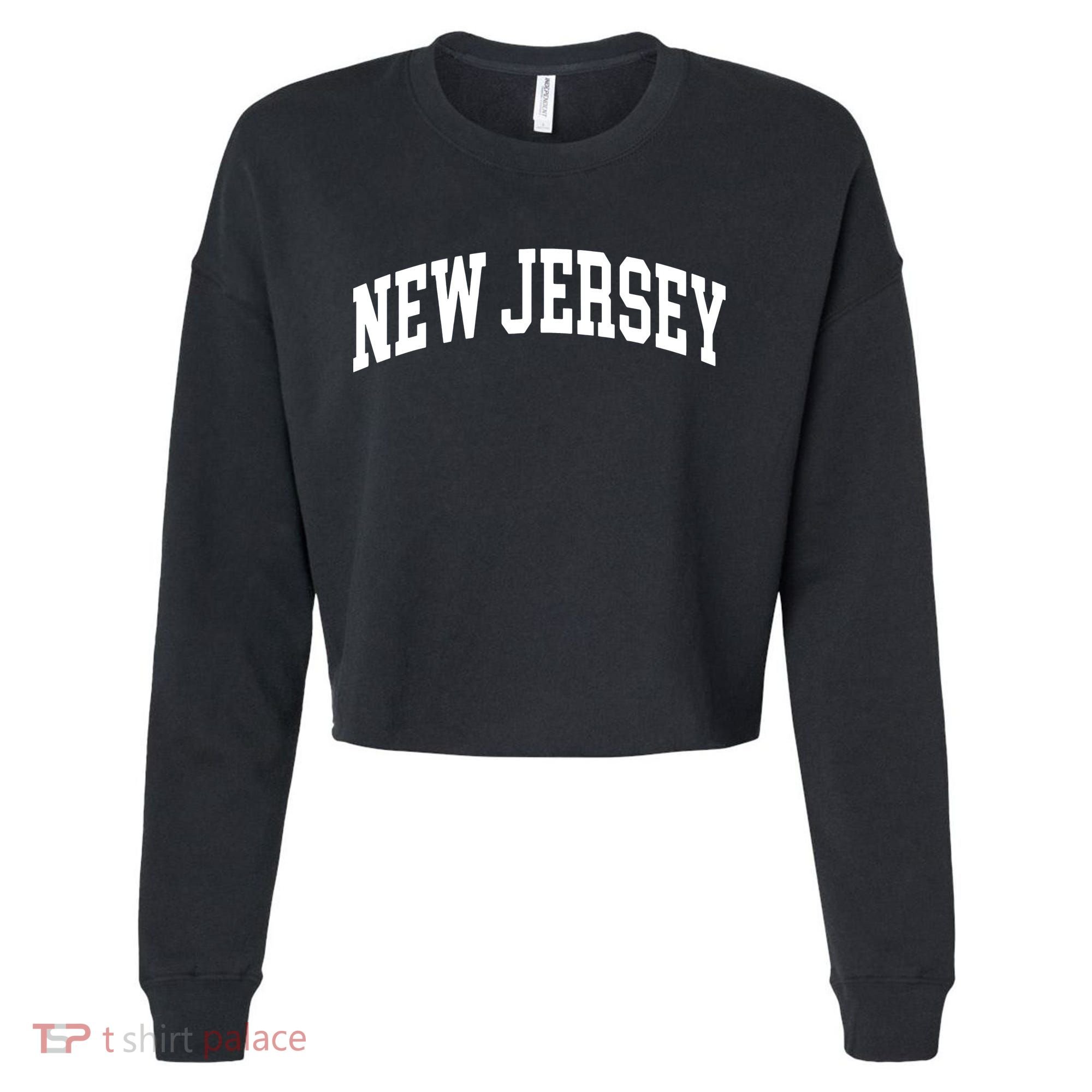 New Jersey Classic Text Cropped Pullover Crew