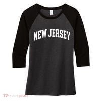 New Jersey Classic Text Women's Tri-Blend 3/4-Sleeve Raglan Shirt thumb 0
