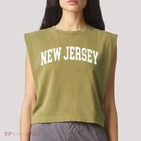 New Jersey Classic Text Garment-Dyed Women's Muscle Tee thumb 2
