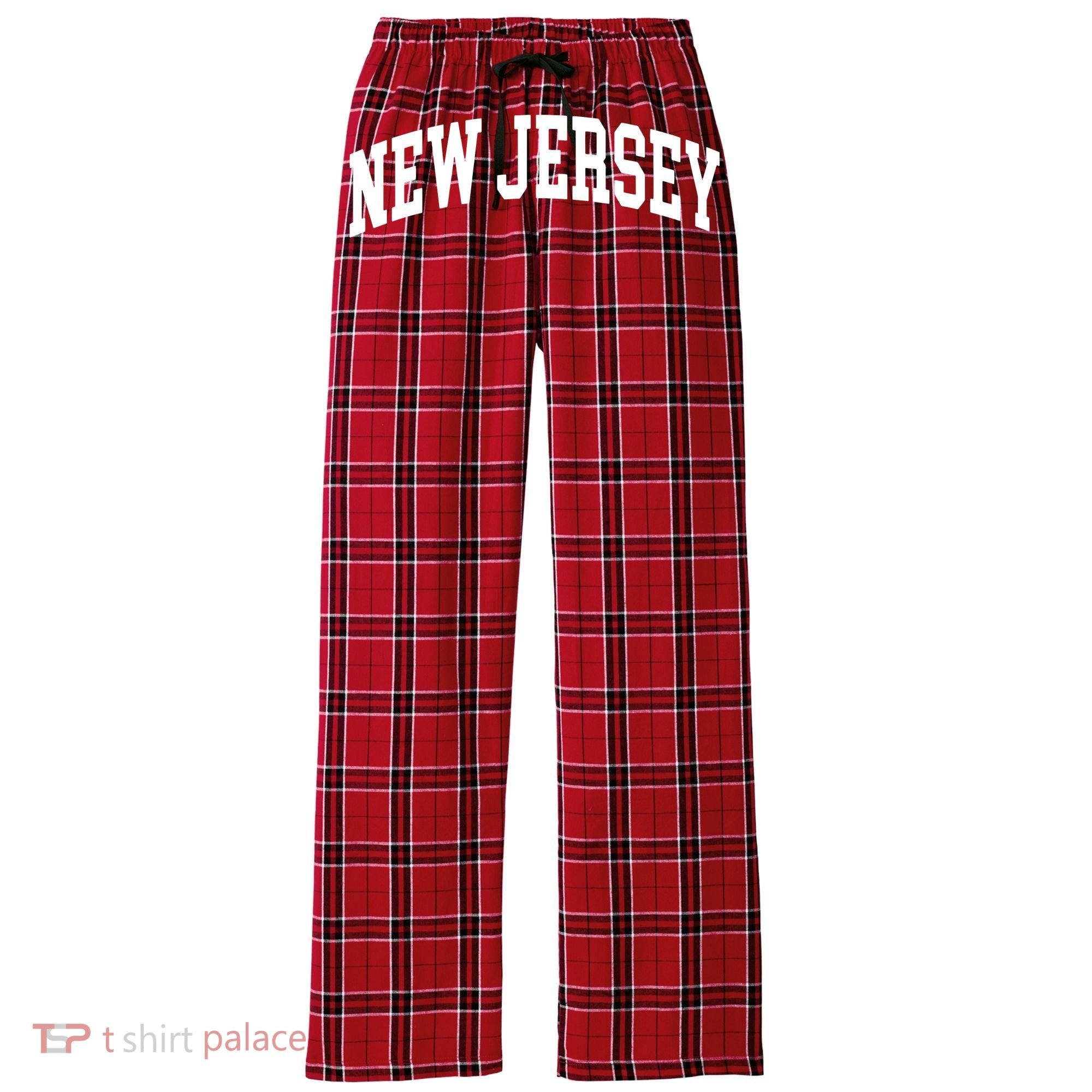 New Jersey Classic Text Women's Flannel Plaid Pajama Pants