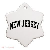 New Jersey Classic Text Ceramic Ornament thumb 0