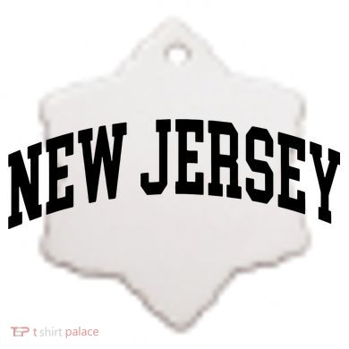 New Jersey Classic Text Ceramic Ornament