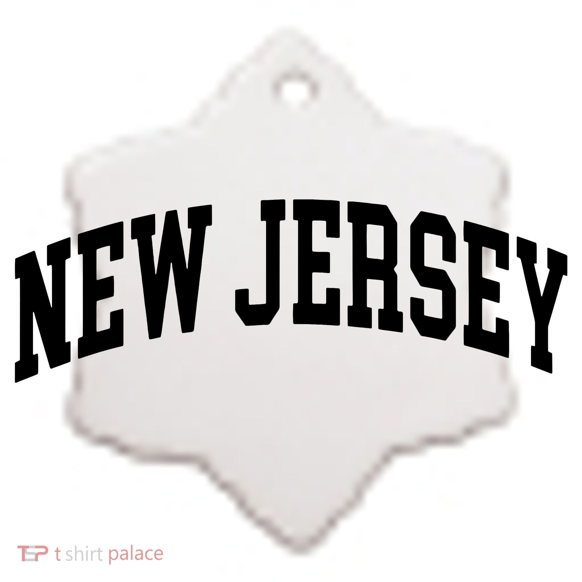New Jersey Classic Text Ceramic Ornament