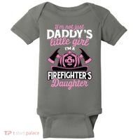 Not Just Daddys Little Girl Firefighter Daughter Baby Bodysuit thumb 0