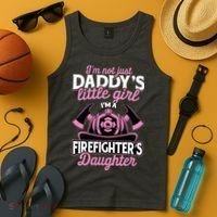 Not Just Daddys Little Girl Firefighter Daughter Tank Top thumb 4