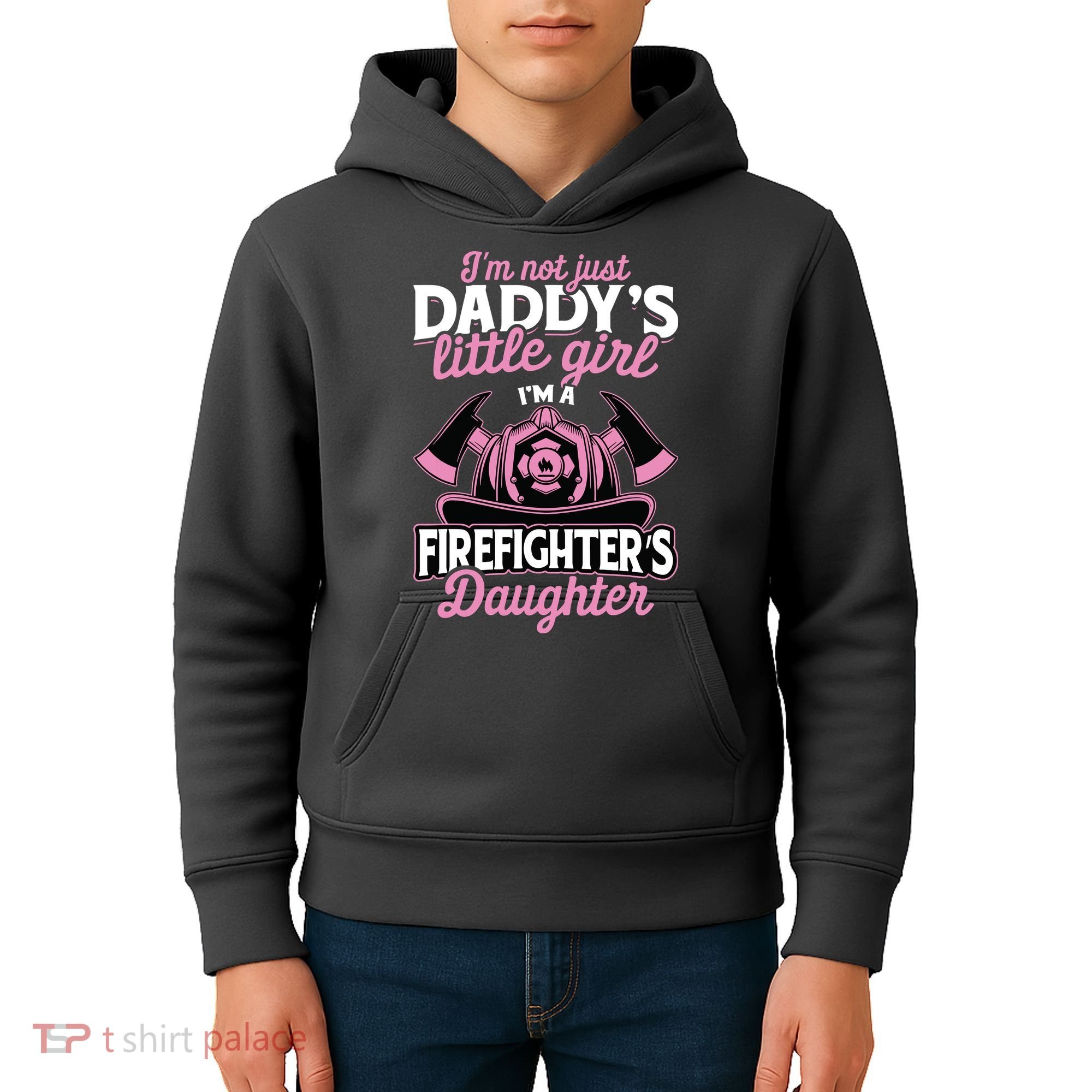 Not Just Daddys Little Girl Firefighter Daughter Kids Hoodie