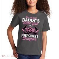 Not Just Daddys Little Girl Firefighter Daughter Kids T-Shirt thumb 2
