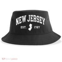 New Jersey Est 1787 Distressed Worn Sustainable Bucket Hat thumb 0