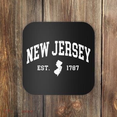 New Jersey Est 1787 Distressed Worn Coaster