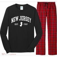New Jersey Est 1787 Distressed Worn Long Sleeve Pajama Set thumb 0