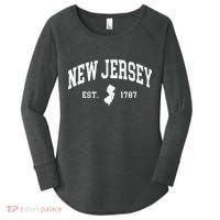 New Jersey Est 1787 Distressed Worn Women's Perfect Tri Tunic Long Sleeve Shirt thumb 0