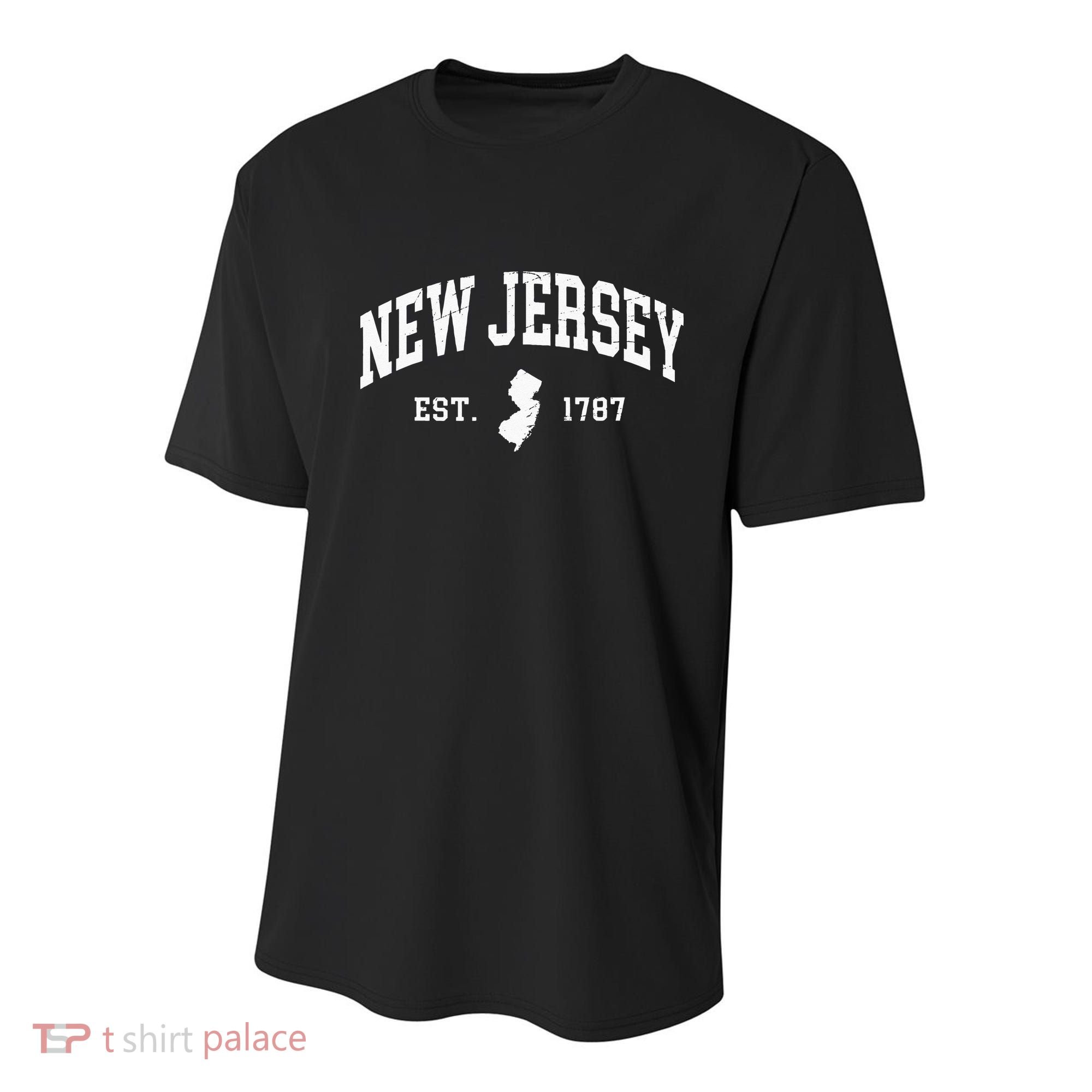 New Jersey Est 1787 Distressed Worn Youth Performance Sprint T-Shirt